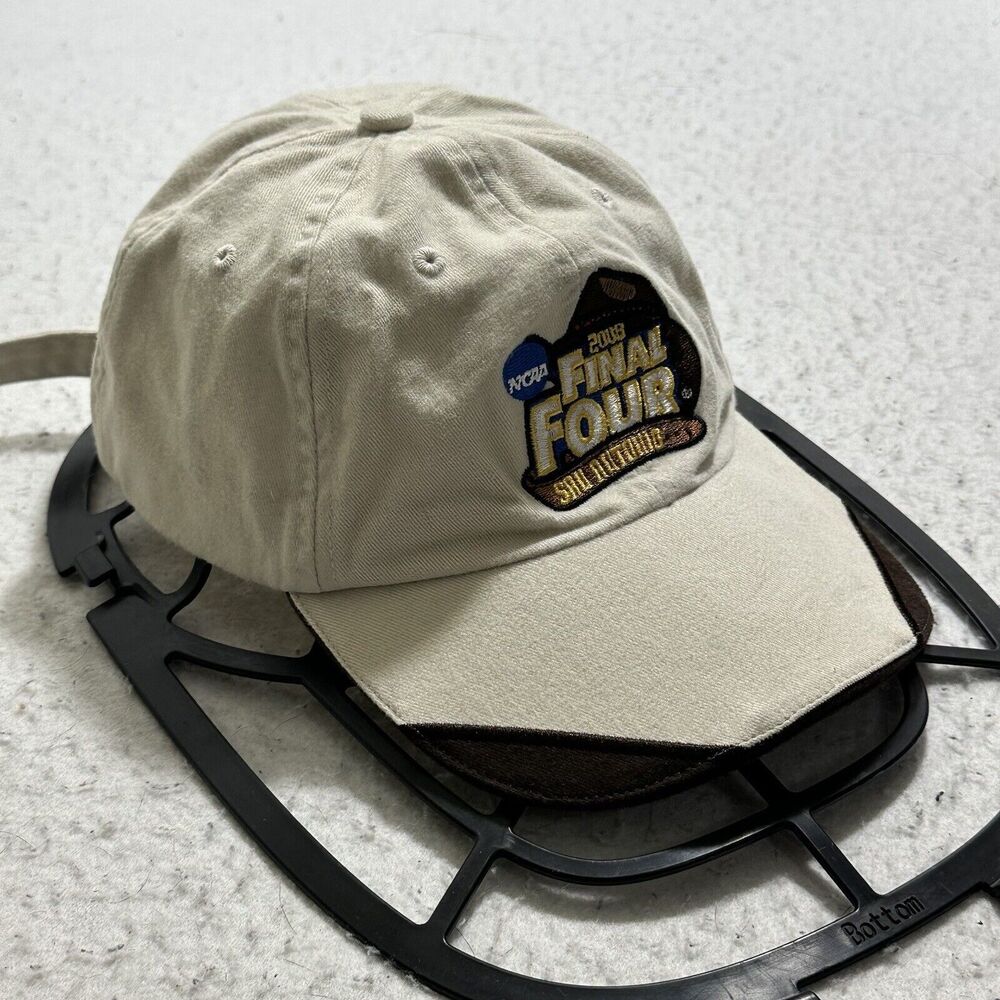NCAA 2008 Final Four Adult Adjustable Beige Embroidered Baseball Hat Cap Y2K